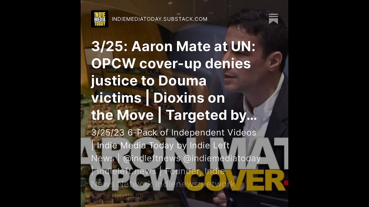 3/25: Aaron Mate at UN: OPCW cover-up denies justice to Douma victims | Dioxins on the Move