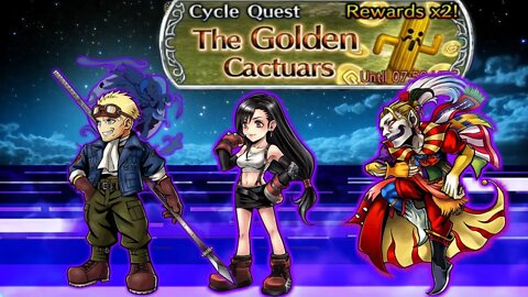 Cid Highwind, Tifa, and Kefka do the Golden Cactars Quest