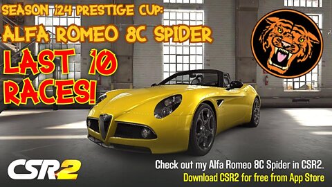 Alfa Romeo 8C Spider : last 10 races for season 124 Prestige Cup