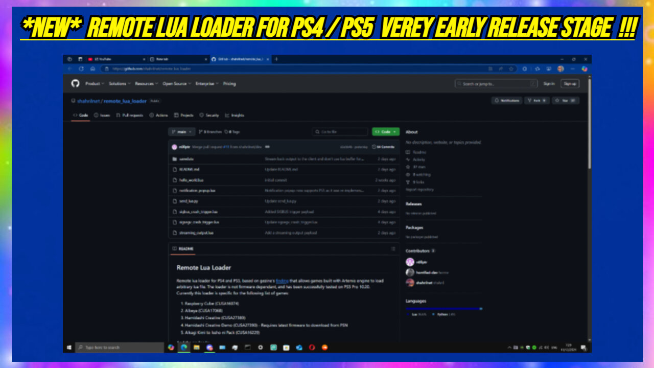 *NEW* REMOTE LUA LOADER FOR PS4 / PS5 VEREY EARLY RELEASE STAGE !!!