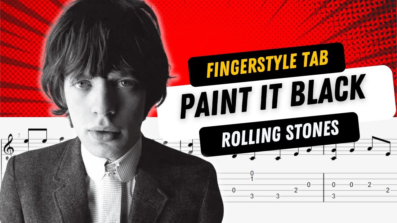 Paint It Black Fingerstyle Tab - The Rolling Stones