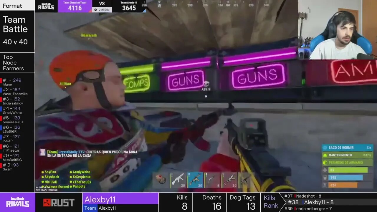 Twitch Rivals Rust Team Battle, DisguisedToast vs Alexby11 Day 2 Part 4 Ft Xqc, Scara and more