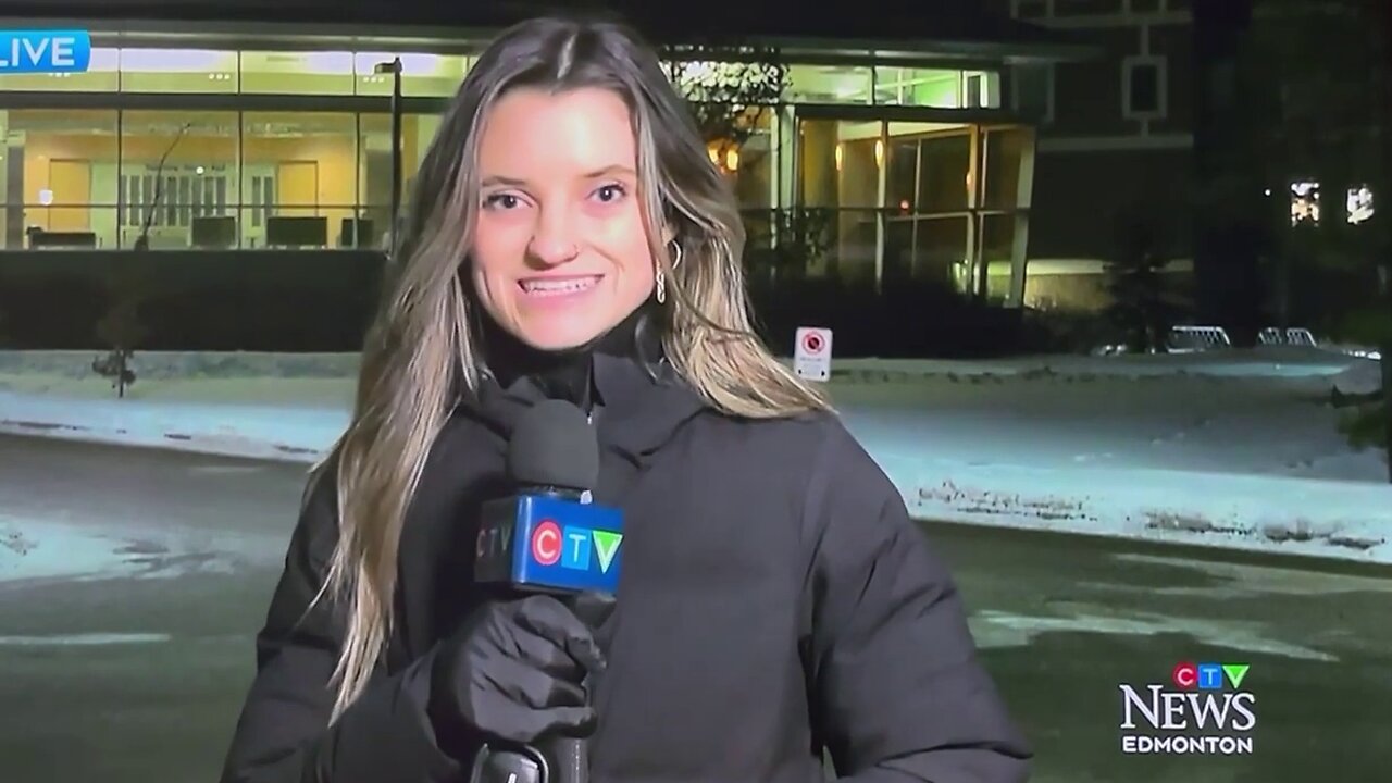 CTV News report Jessica Robb starts slurring her words live on air, looks about to collapse