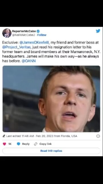 🚨 BREAKING: James O'Keefe Pushed Out Of Project Veritas