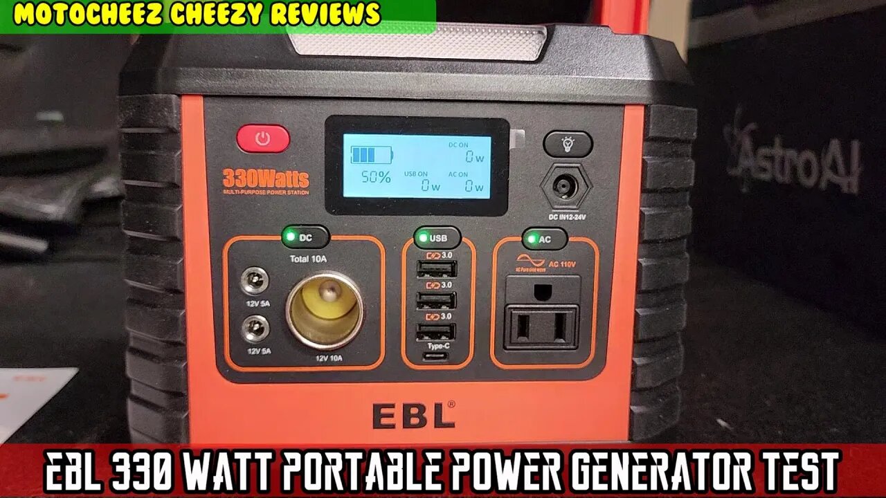 EBL 330 watt gasless Portable Power Generator. Pure sine wave, Camping, RV, Jeep, van, car, outdoors