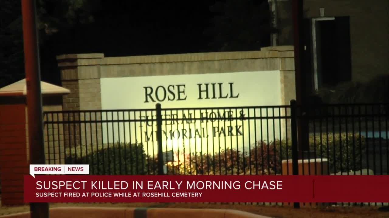 Man shot, killed in officer-involved shooting at Rose Hill Cemetery