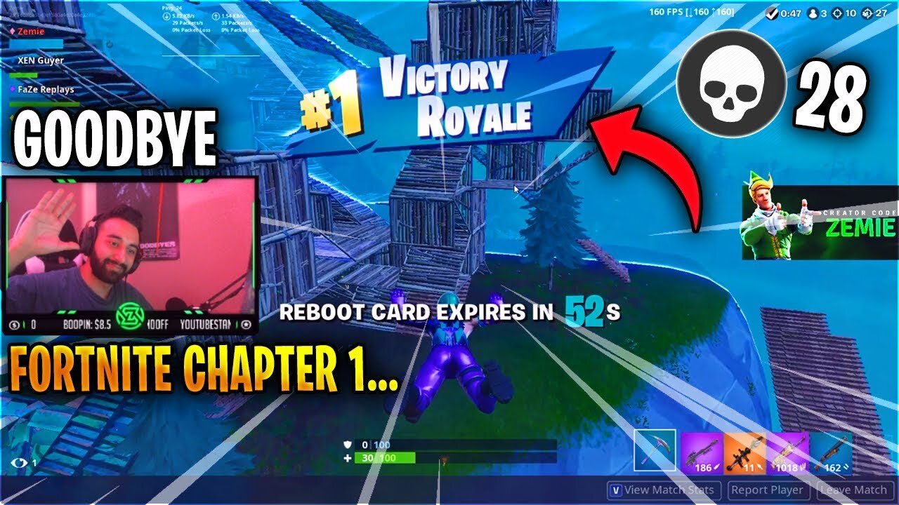 My LAST GAME of Fortnite Chapter 1... (ft. FaZe Replays & Meyers Leonard)