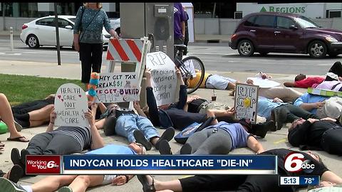 IndyCan holds health care 'die-in'