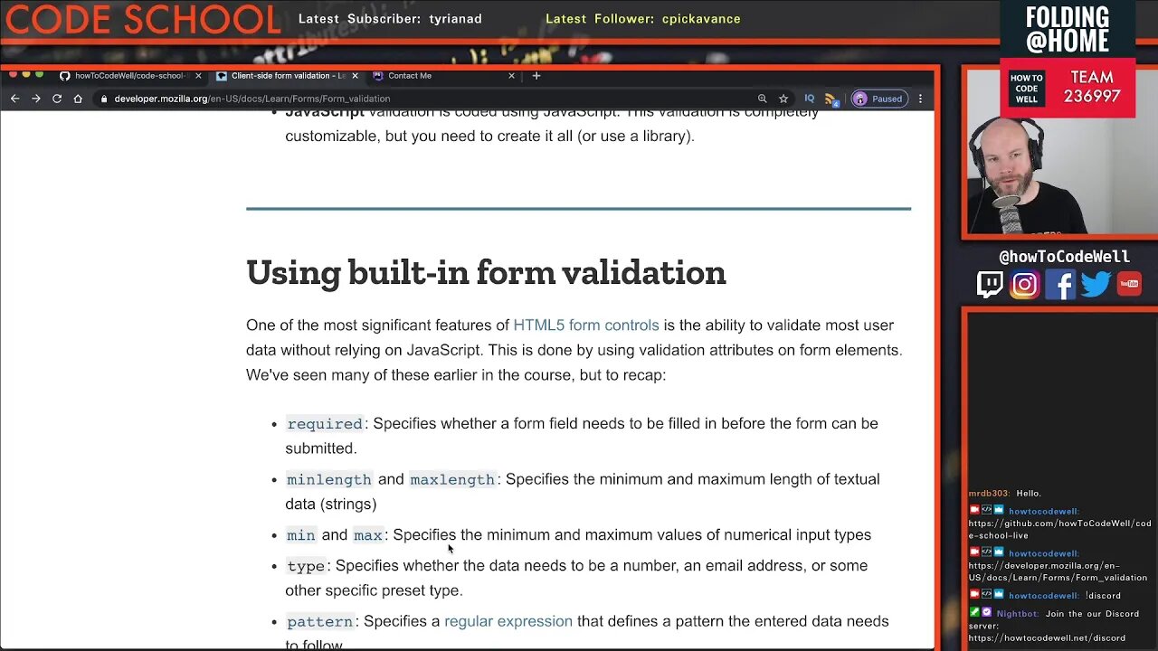 Code School Lesson 3: Learn HTML form validation