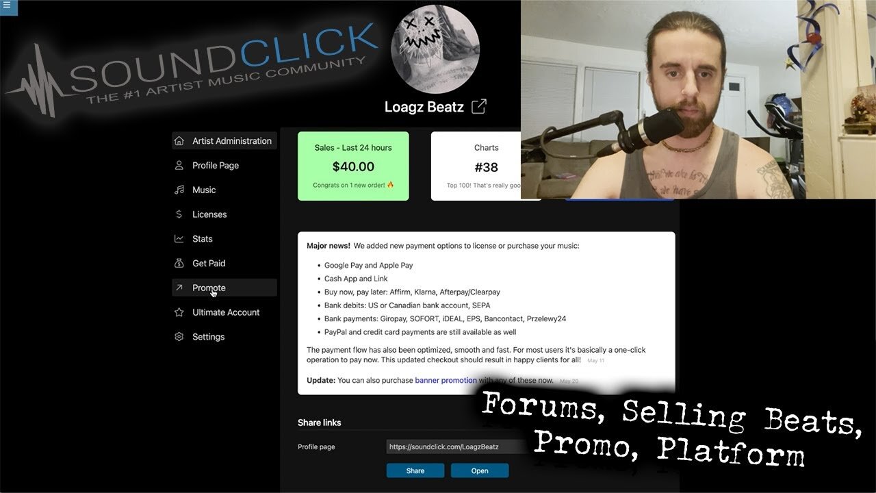 Selling Beats on SoundClick 🔊 🎶🔥 NEW Forums, Selling Beats, Promoting, Platform Info