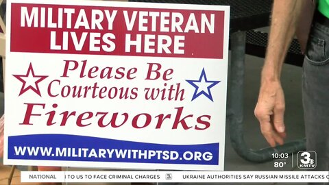 Bellevue veteran gives away signs promoting courtesy ahead of 4th of July fireworks