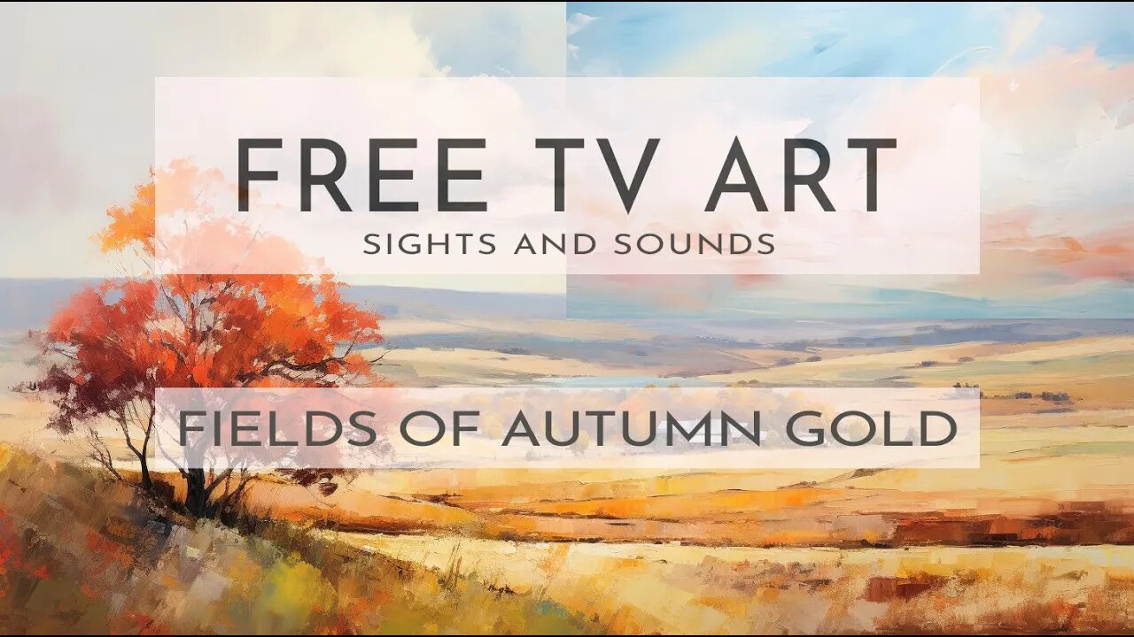 FREE TV Art | 4K HD | 1 Hour of FIELDS OF AUTUMN GOLD with Ambient Sounds | Wildflower Lane Art