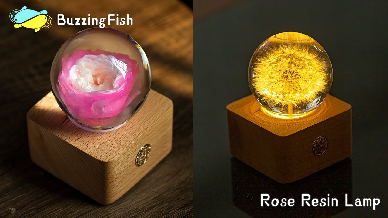 Make a Rose Night Lamp From Roses and Resin _ Resin Art