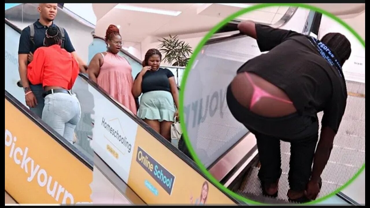 MAN THONG PRANK ON THE ESCALATOR!!funny 🤣 pranks