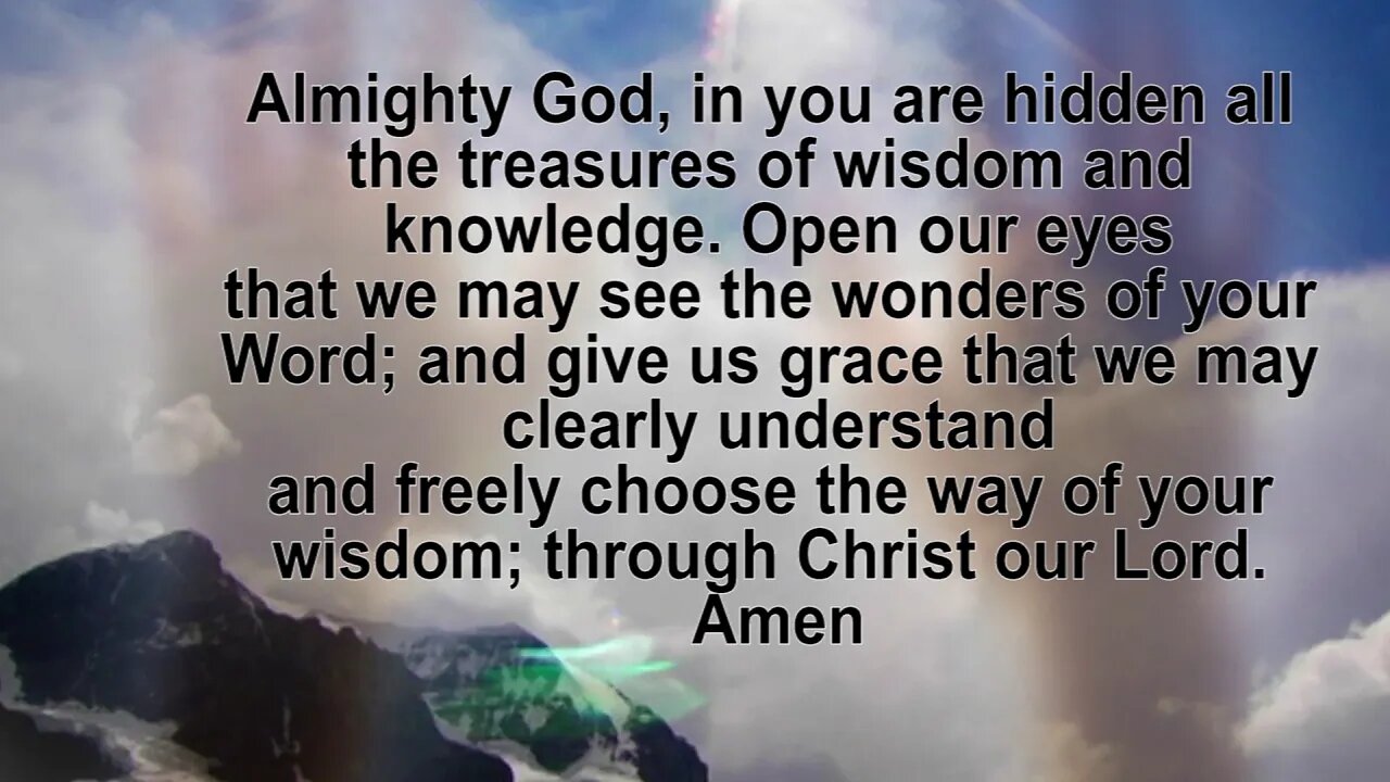 11 19 #1 Prayer of Illumination