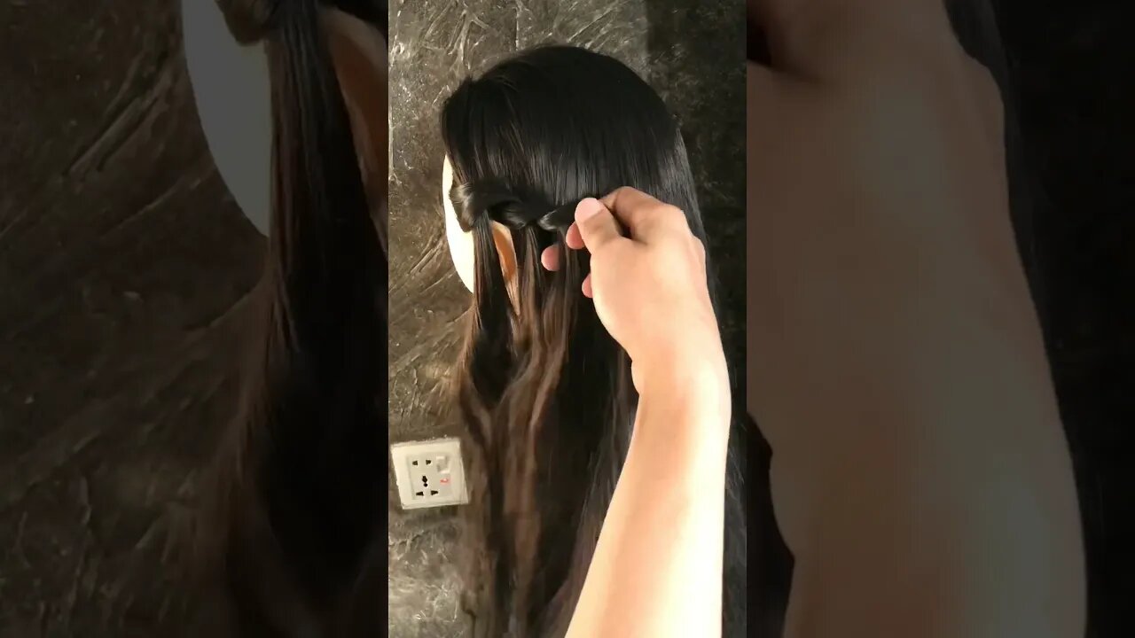 Easy waterfall braid #beautywithmehwish #hairstyle #easyhairstyle #braids