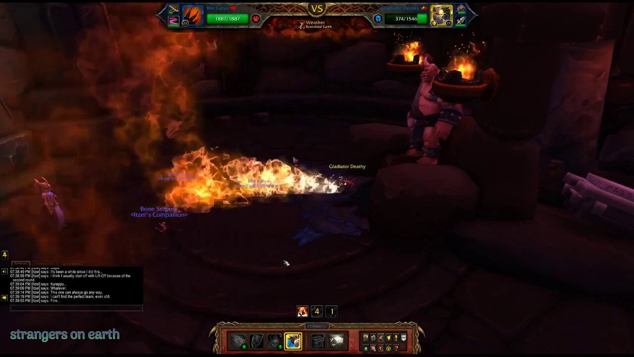 World of WarCraft - Itzel fights Tarr the Terrible (Bone Serpent, Bile Larva, Terror Larva)
