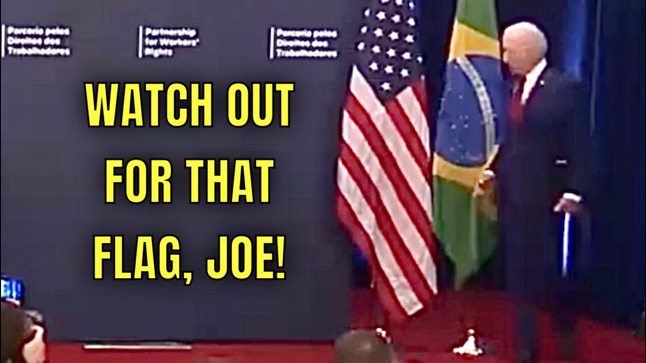 Joe almost KNOCKS DOWN a Flag, then does a little JOG after Coming out too early 🤦‍♂️