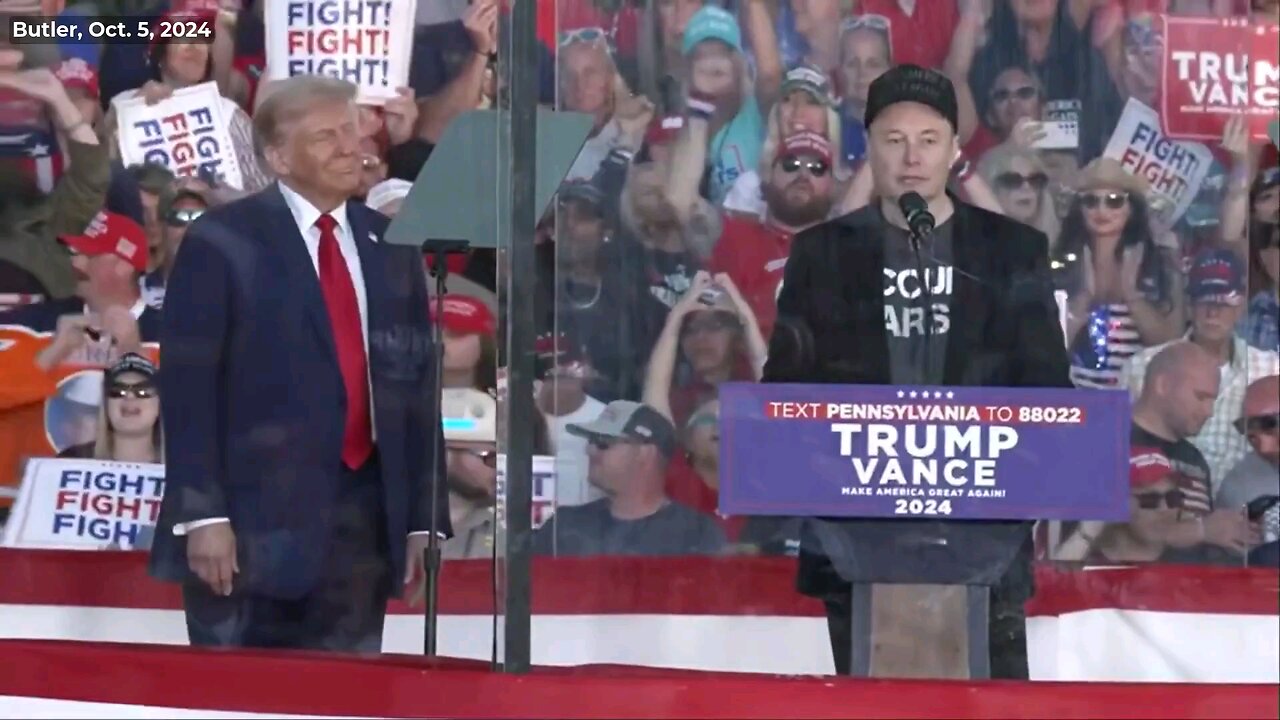 Elon Musk's Full speech at President Donald Trump's Rally in Butler, PA Sat, Oct. 5th, 2024