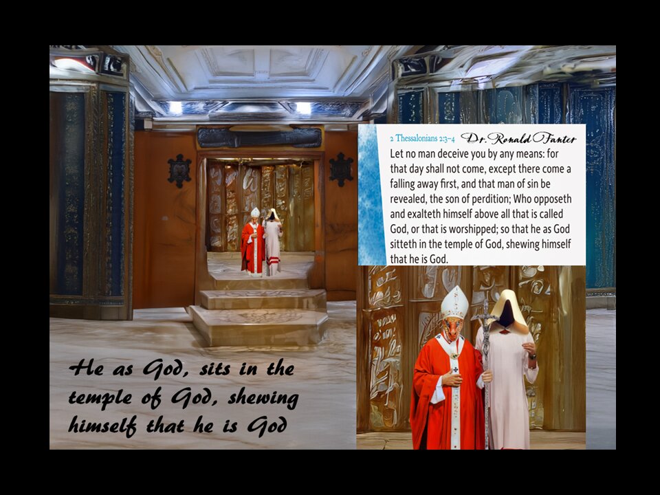 The evil one as God sits in the temple of God, shewing himself that he is God