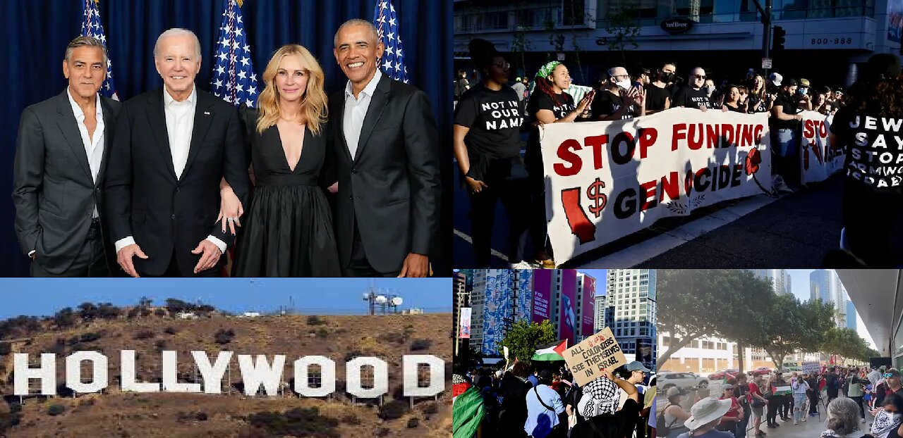 Joe Biden Gets Expected Hollywood Support But An Unexpected Pro-Palestine Protest Protests Them