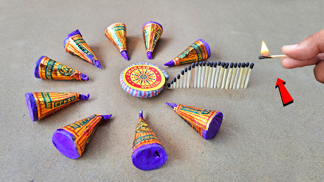 Matchstick chain Reaction Domino Vs Diwali Cracakers Amazing Experiment