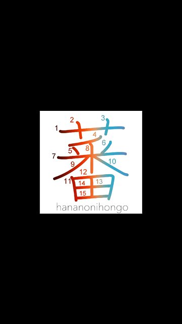 蕃 - to grow luxuriously - Learn how to write Japanese Kanji 蕃 - hananonihongo.com