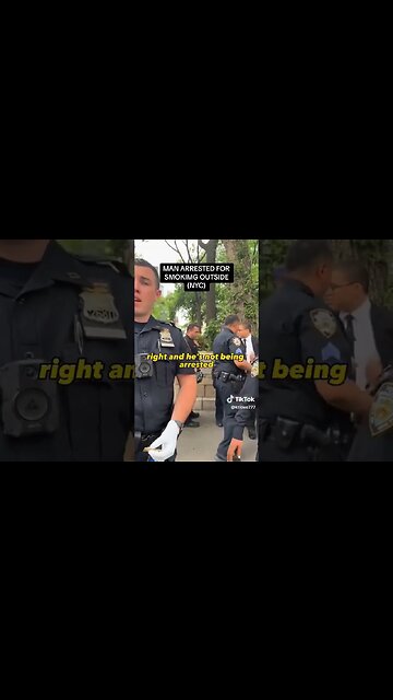TYRANT COPS LIE AND MAKE UP LAW WHILE ARRESTING MAN FOR SMOKING NEW YORK CITY 7.8.23 #audittheaudit