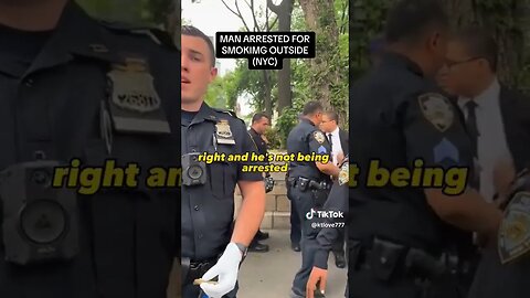 TYRANT COPS LIE AND MAKE UP LAW WHILE ARRESTING MAN FOR SMOKING NEW YORK CITY 7.8.23 #audittheaudit