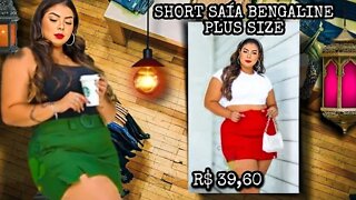 ✔️ SHORT SAÍA BENGALINE FEMININO PLUS SIZE