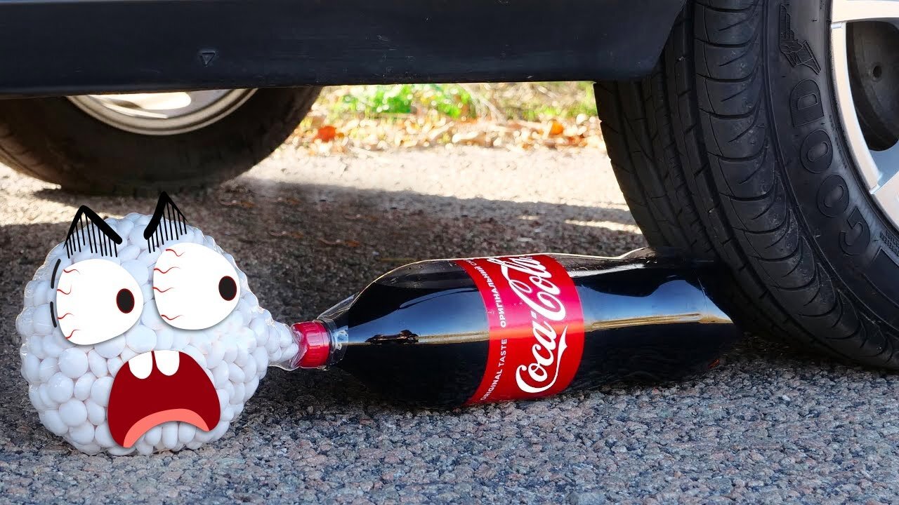 Crushing Crunchy & Soft Things by Car !!! Experiment Car vs Coca Cola and Mentos - crazyworld24