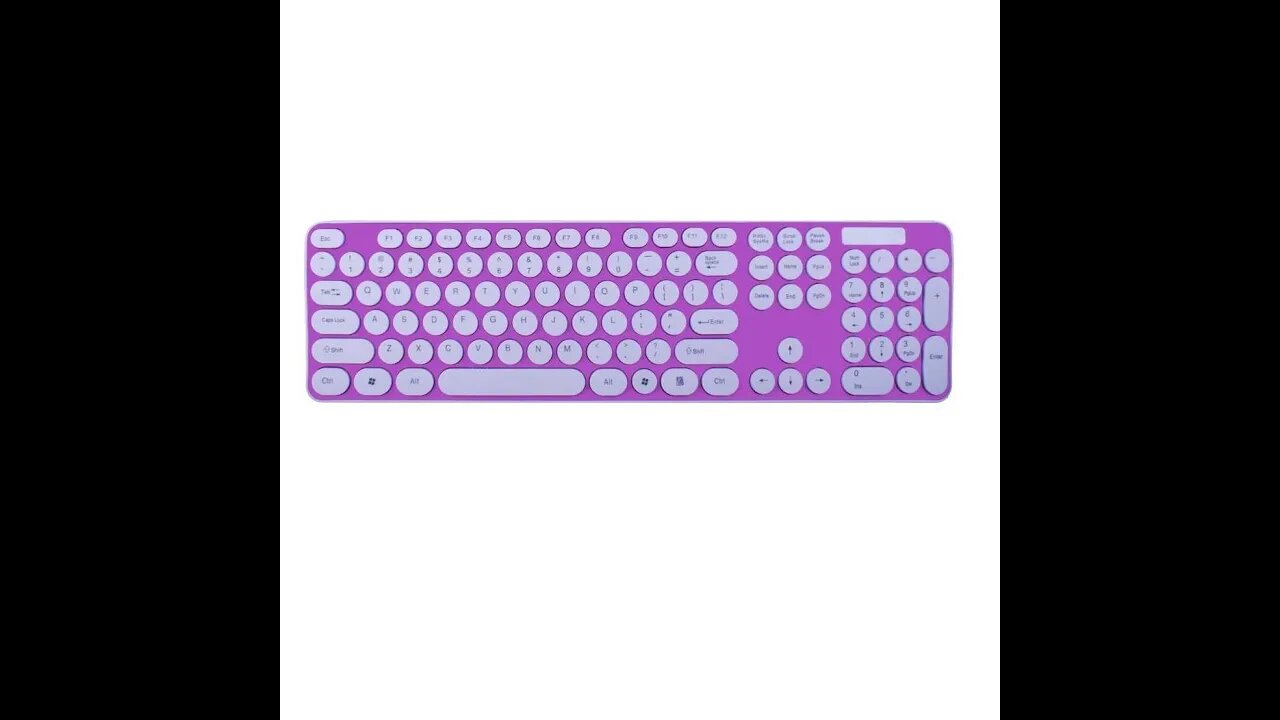 Tastatura si Mouse Wireless, Butoane Albe Fara fir roz 43.5cm