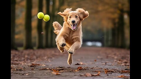 Golden Retrievers playing together