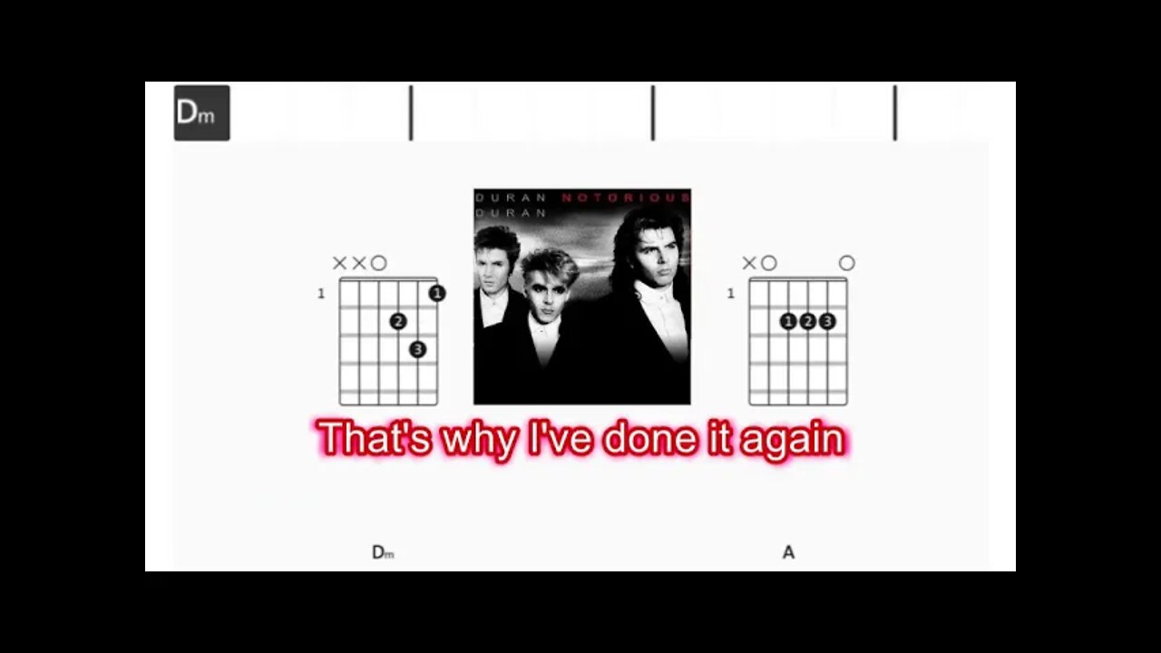 Duran Duran - Notorious - (Chords & Lyrics like a Karaoke)