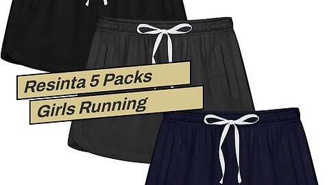 Resinta 5 Packs Girls Running Shorts Quick Dry Active Shorts Polyester Kids Athletic Shorts Wor... 