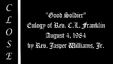 Rev. Jasper Williams Eulogizes (Close) || Rev. C.L. Franklin In 1984 !!