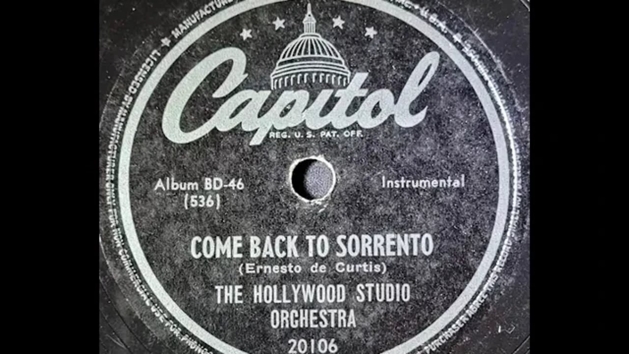 The Hollywood Studio Orchestra, Ernesto de Curtis - Come Back to Sorrento