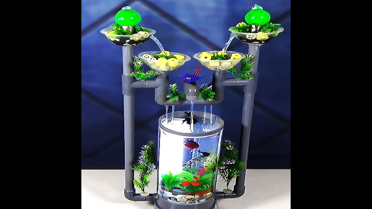 Everyone will be surprised with this amazing waterfall aquarium