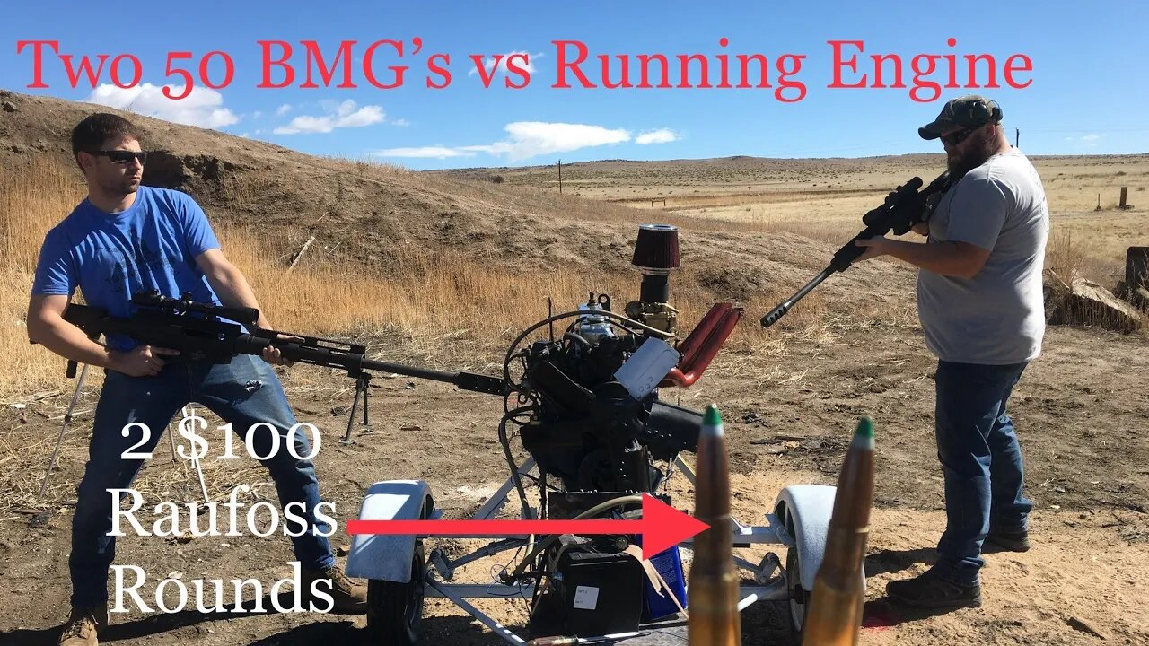 Two 50 Cals & MK211 Raufoss Rounds vs Running Engine