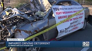 El Mirage displays totaled car at city hall to deter impaired driving