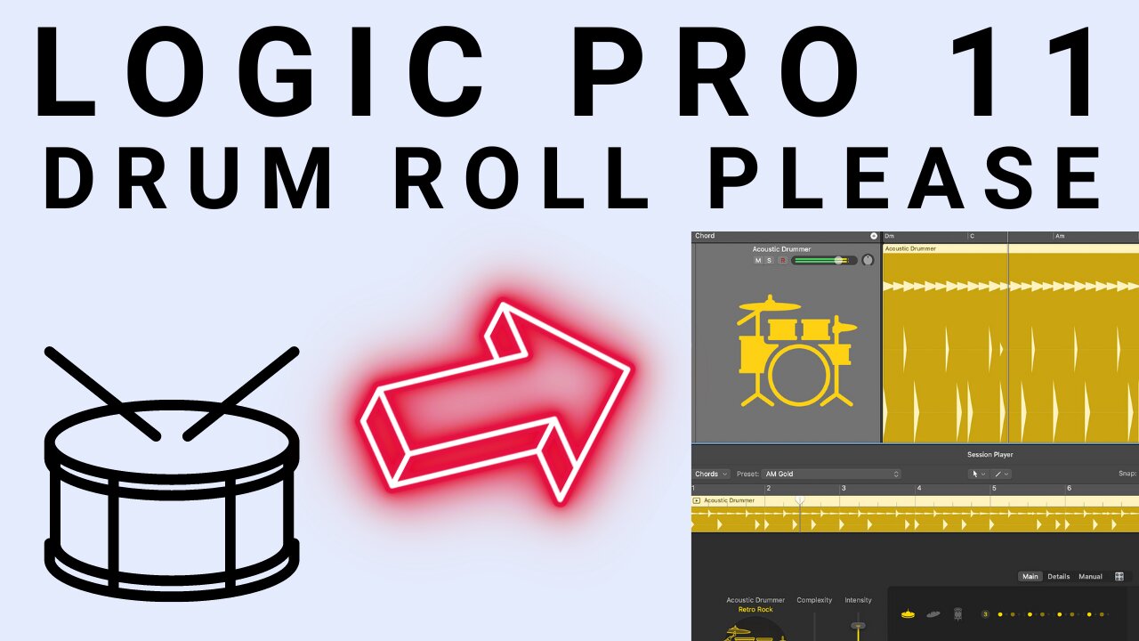 Logic Pro 11 HOW TO DRUM & CYMBAL ROLLS | Flams Too - Drum Kit Designer: Snare Tom & Cymbal Rolls