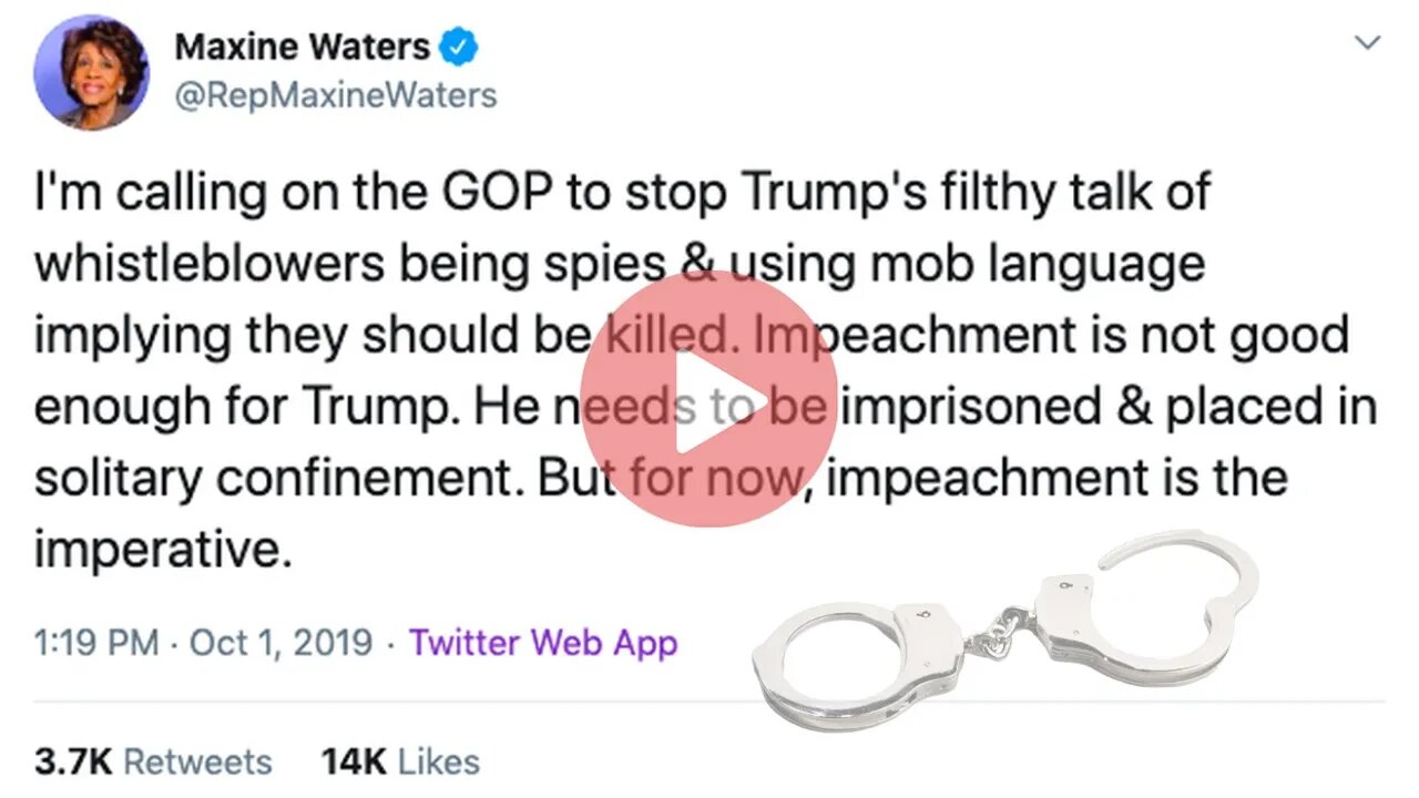 Maxine Waters has a premonition.