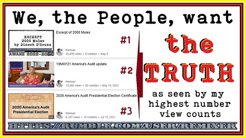 We, the People, want the TRUTH