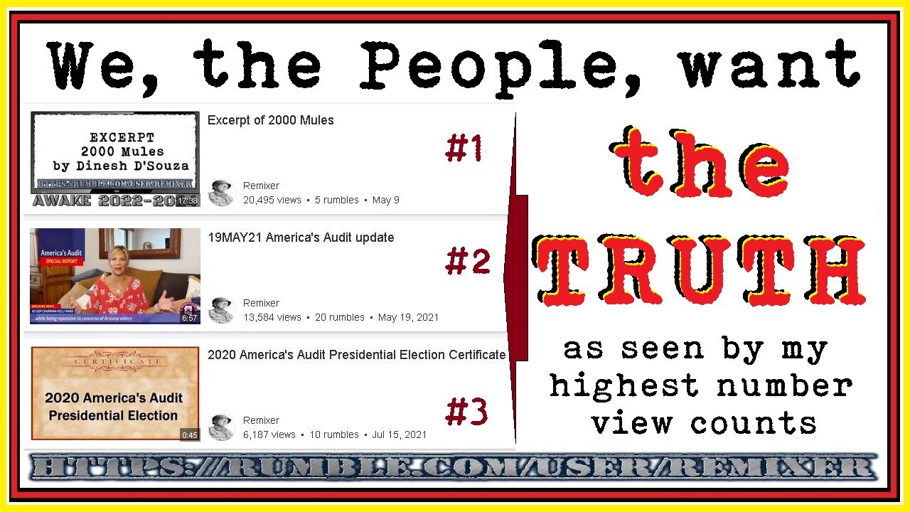 We, the People, want the TRUTH