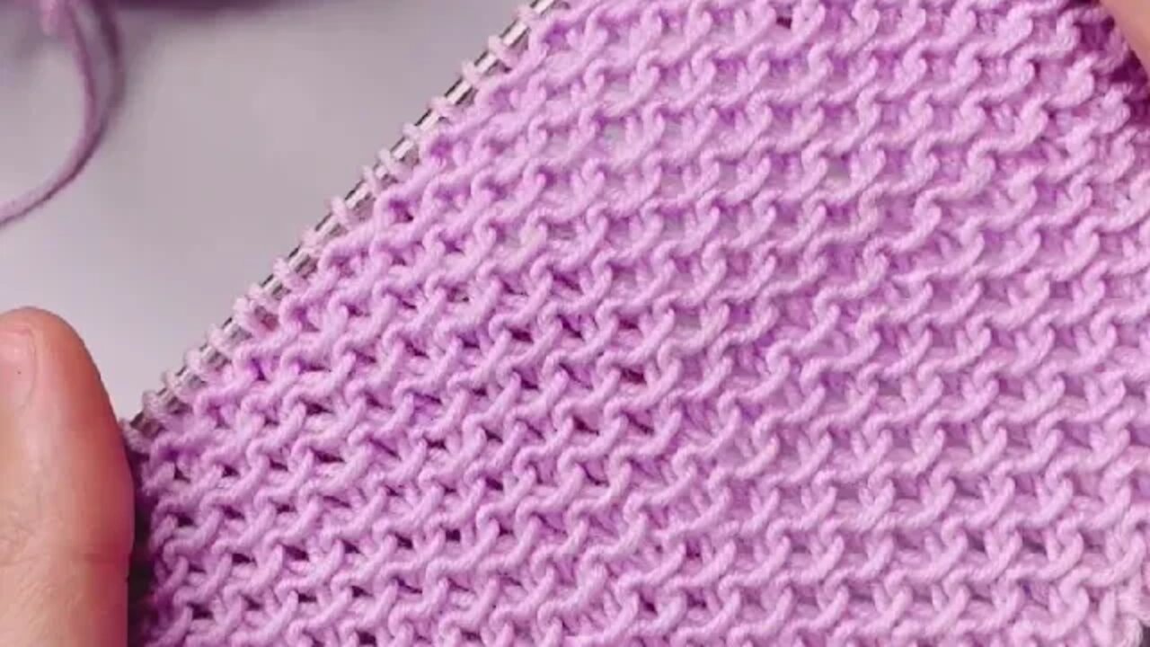 🧶How to knit tiny waves stitch simple tutorial