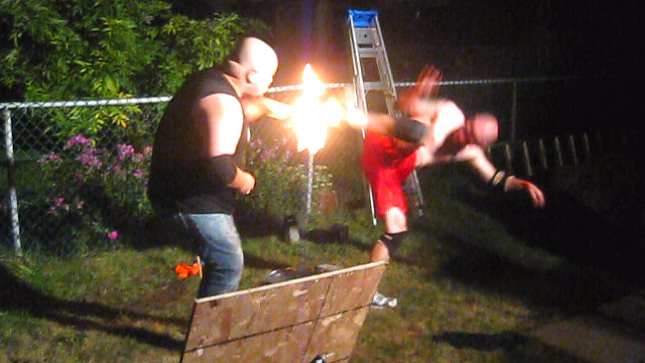 Pyro Match - Swede Savard VS Agent Exile {At Midnight} CHW Backyard Wresting