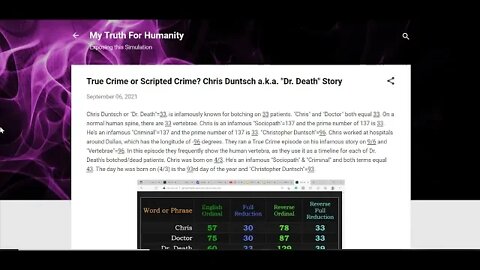 True Crime or Scripted Crime? (The Infamous Story of Dr. Death) #gematria #numerology #truth