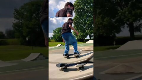 Declan does a 180 up, fakie big spin off the big board at Millersville #skateboarding