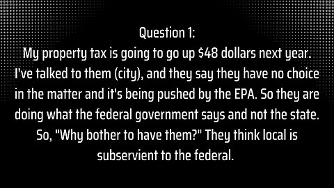 Special Districts Question 1: Is local government subservient to federal?