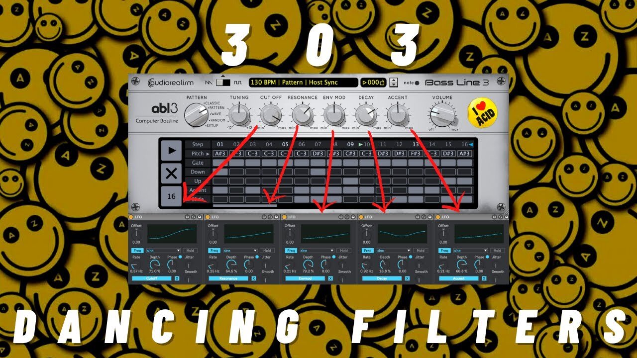 303 + Max 4 Live LFO Dancing Filters #max4live #303